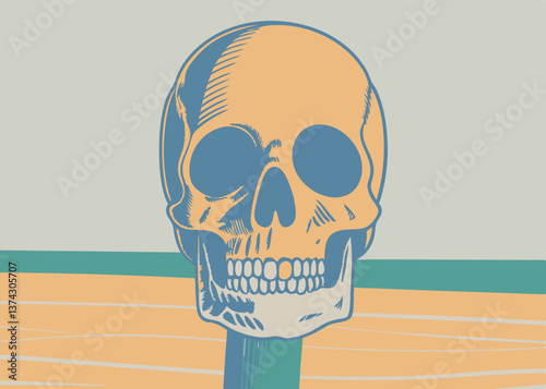 Skull head cut out style vector file