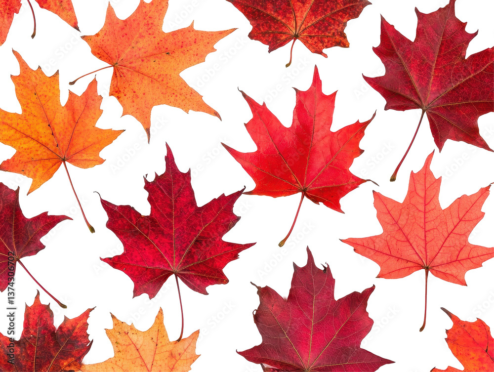 Isolated Maple Leaves Autumn Background Isolated Maple Leaves Autumn Background