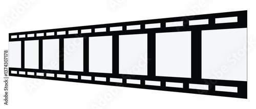 film strip isolated icon, camera and cinema strip border  icon on white background.