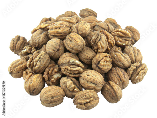 Isolated Group of Walnuts