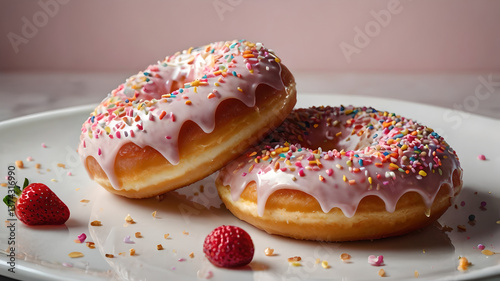 delicious donuts | sweet background with donuts | donuts with sprinkles 