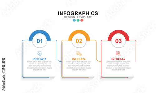 Vector Infographic label design template with icons and 3 options or steps. Can be used for process diagram.