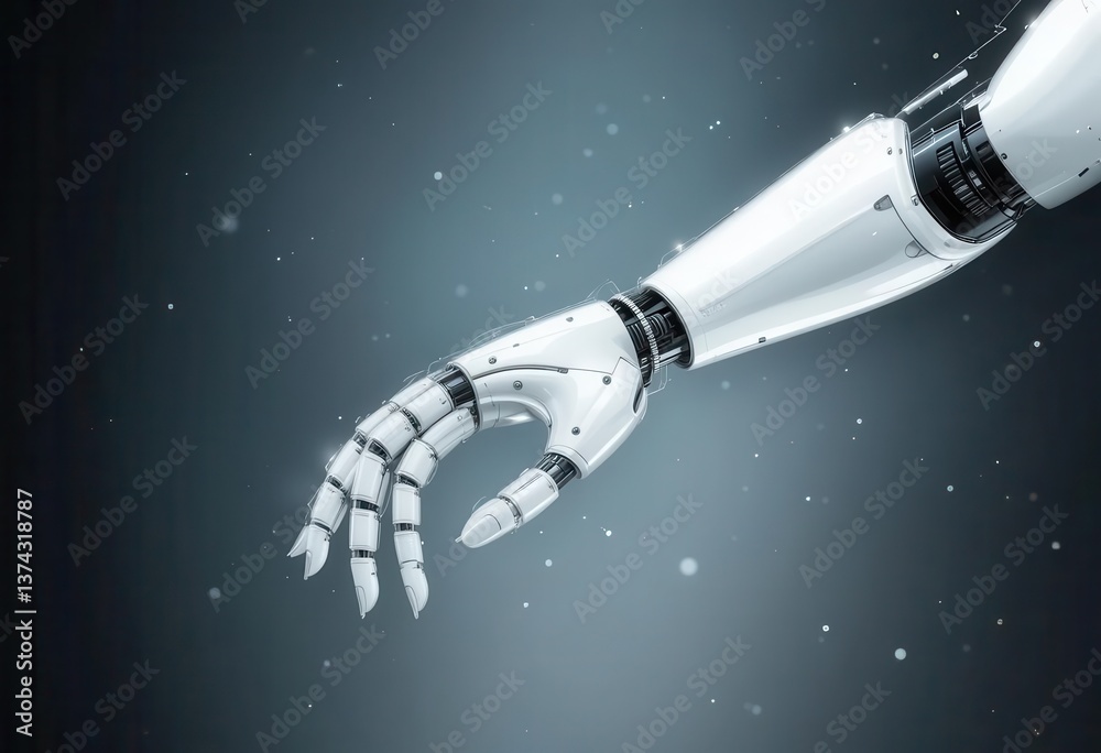 Gradient Robotics A Stylized White Robotic Arm on a Soft Gradient Background, Highlighting Modern Design Gradient Robotics A Stylized White Robotic Arm on a Soft Gradient Background, Highlighting Modern Design