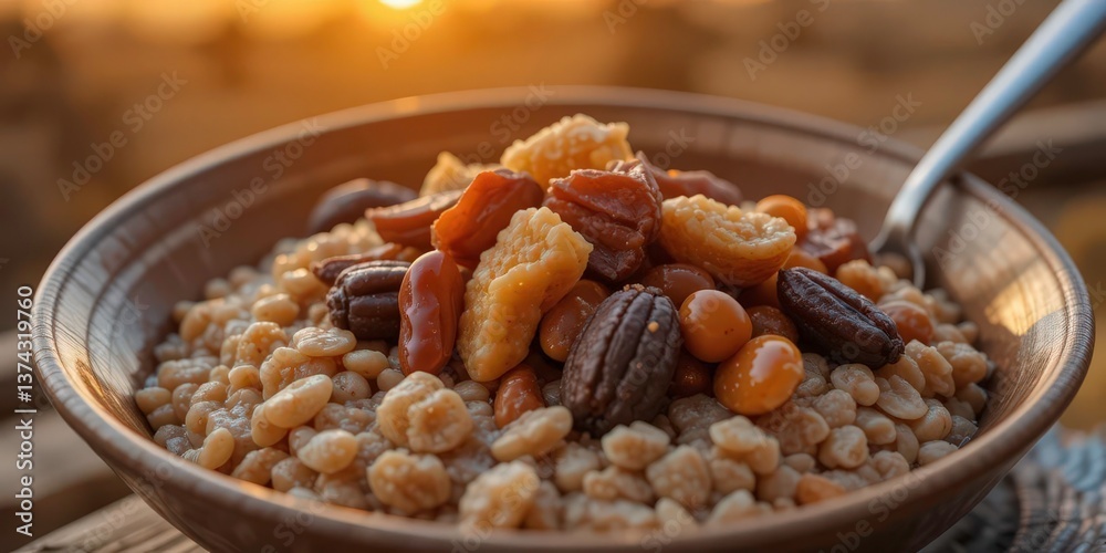 Fototapeta premium African Plains Oatmeal A Warm, Earthy Bowl