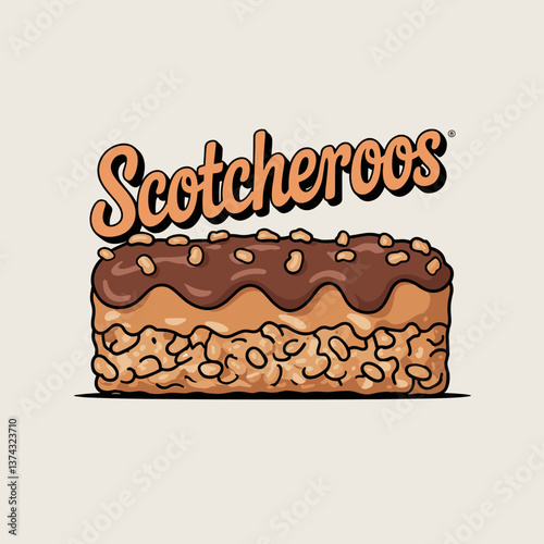 Scotcheroos Dessert Bar with Chocolate Topping