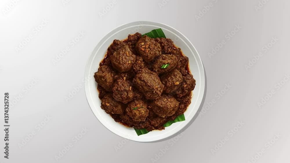 Rendang a typical Indonesian food