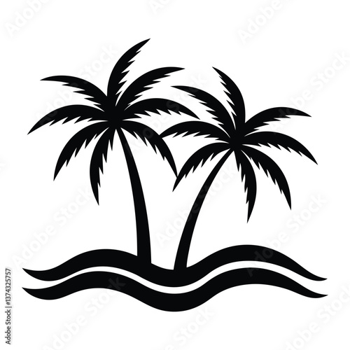 vector illustration of a tropical island