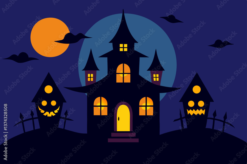 halloween background with haunted house halloween background with haunted house