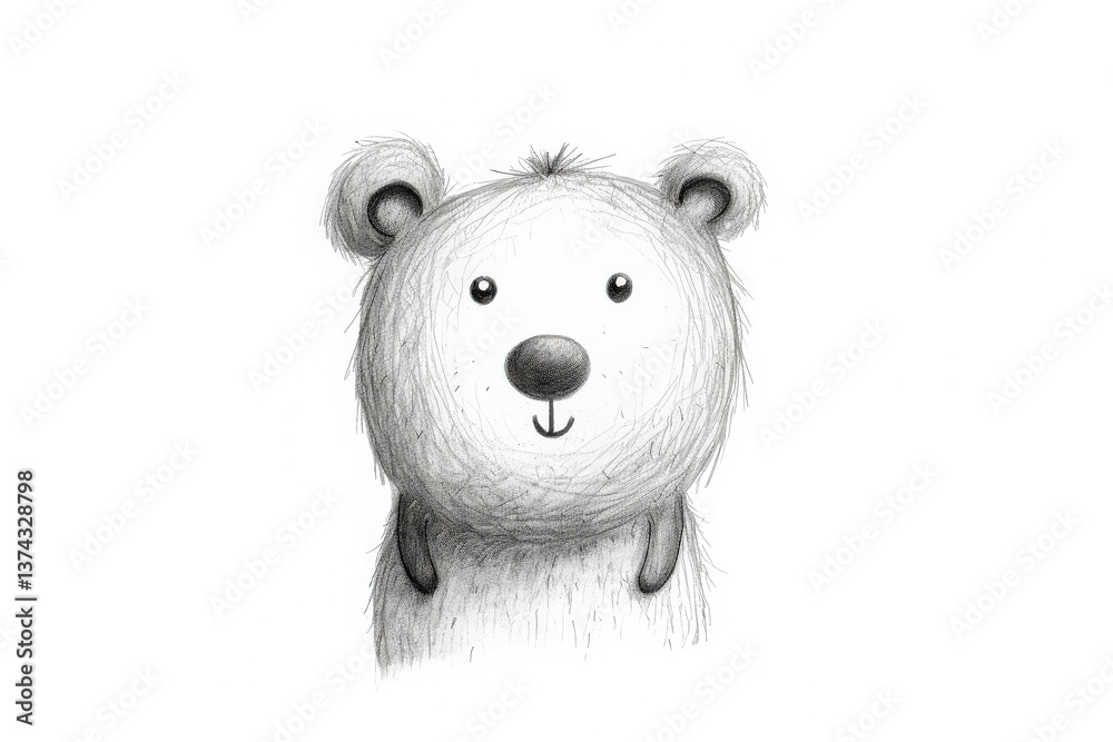 Fototapeta premium Cartoon bear with a big smile on its face