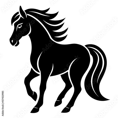 Elegant horse icon vector, perfect for logos, websites, and digital designs. Scalable and crisp.