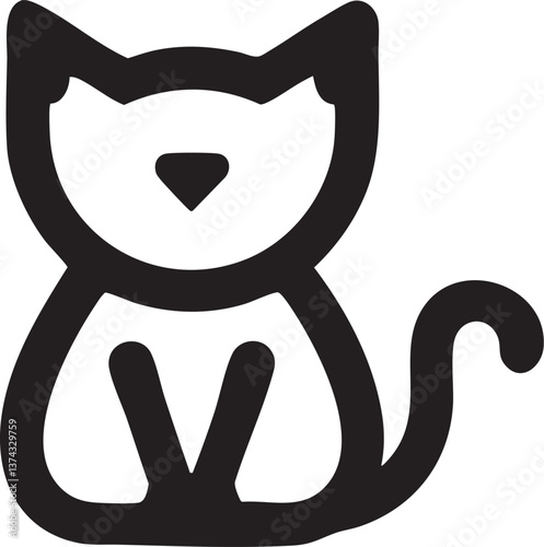A charming collection of cat silhouettes and line art in black and white, featuring various feline poses and expressions—perfect for stickers, prints, and minimalist designs.