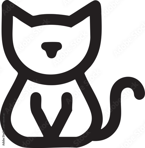 A charming collection of cat silhouettes and line art in black and white, featuring various feline poses and expressions—perfect for stickers, prints, and minimalist designs.