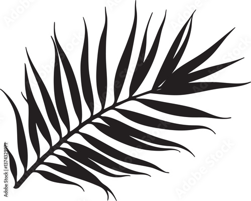 A tropical-themed collection of black palm tree and palm leaf silhouettes on white backgrounds, ideal for summer designs, prints, or beach-style decor.