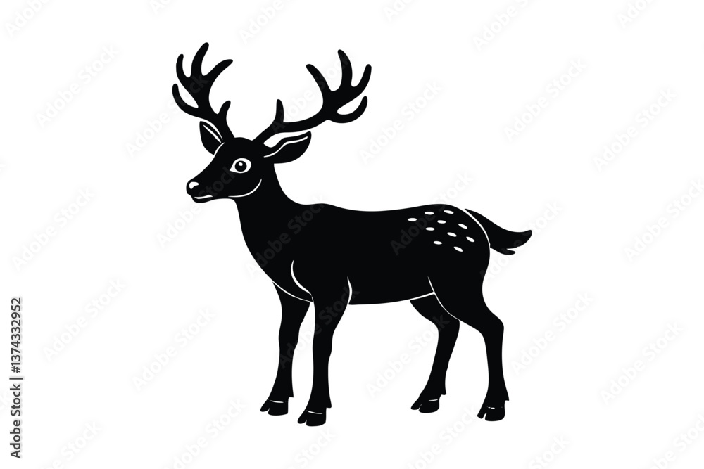 Reindeer vector silhouette Reindeer vector silhouette