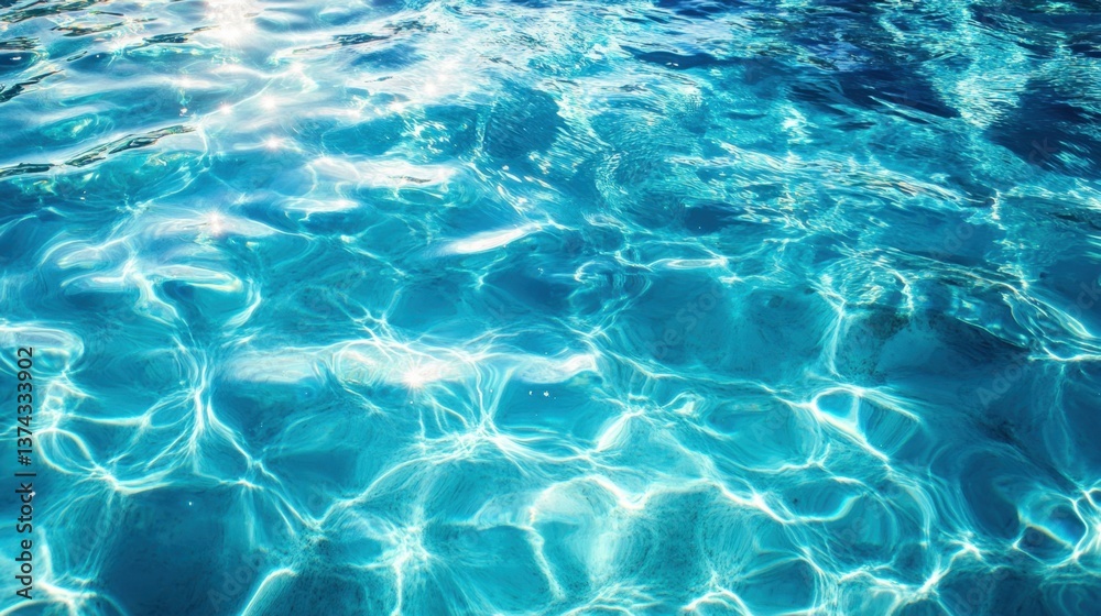 Sparkling turquoise water surface reflecting sunlight creating abstract patterns and shimmering light in a serene aquatic background Sparkling turquoise water surface reflecting sunlight creating abstract patterns and shimmering light in a serene aquatic background