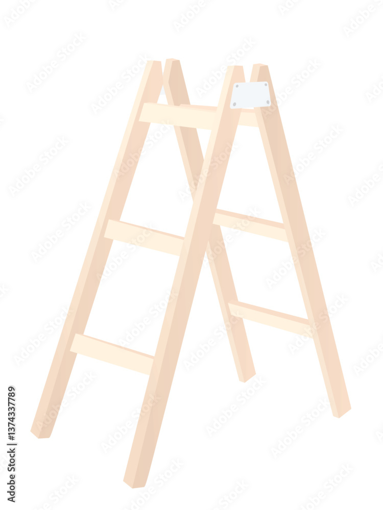 Brown home ladder. vector illustration Brown home ladder. vector illustration