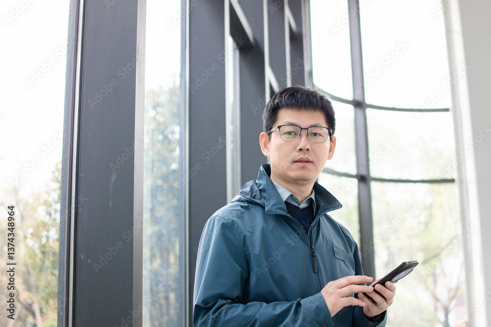 asian businessman using smart phone in modern office asian businessman using smart phone in modern office