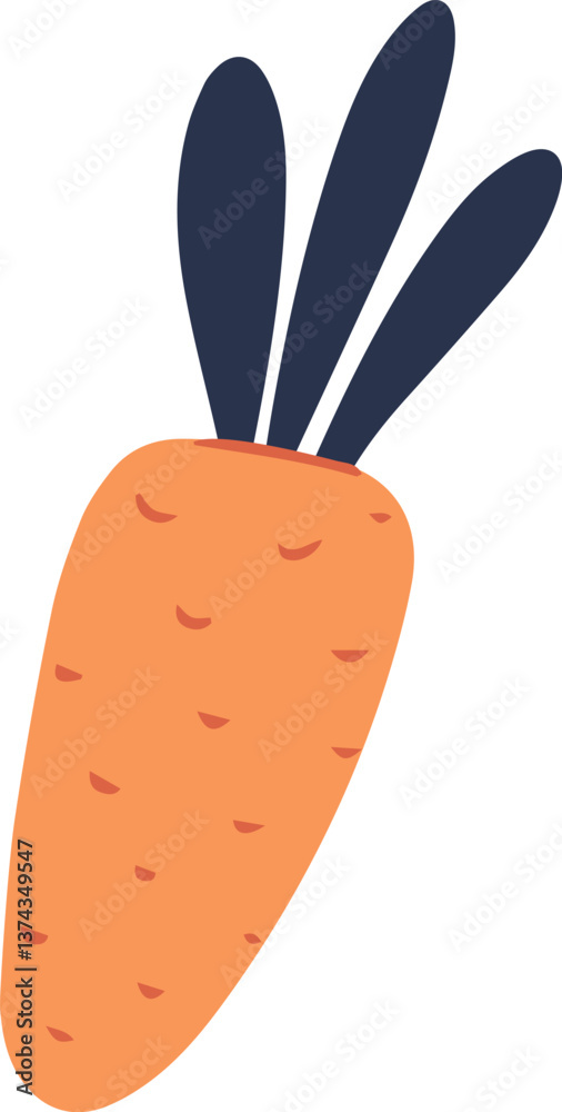 Easter Carrot Funny Cute Flat Style Icon Easter Carrot Funny Cute Flat Style Icon
