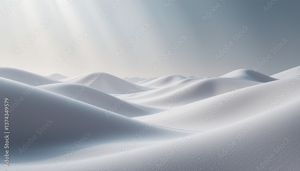 Obraz premium Serene snow dunes arctic region landscape photography winter wonderland aerial view tranquility in nature