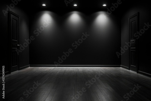 Wallpaper Mural Dark room with spotlights and doors Torontodigital.ca