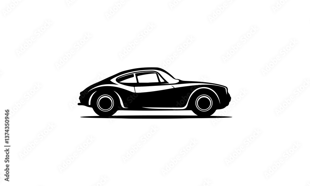 Naklejka premium A silhouette Car icon Vector illustration