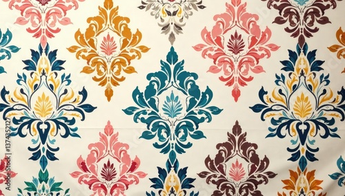 Subtle geometric damask pattern, subtle sheen, modern feel , minimal, shapes