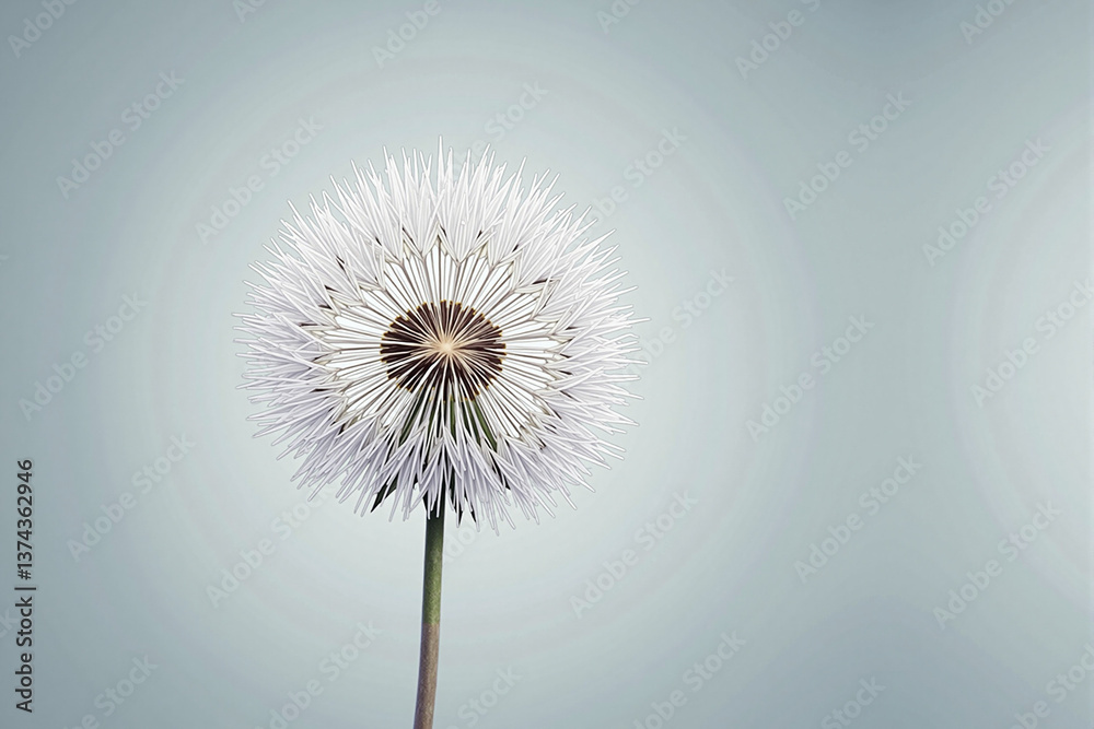 custom made wallpaper toronto digitalDandelion illustration in soft pastel tones on a gentle gradient background