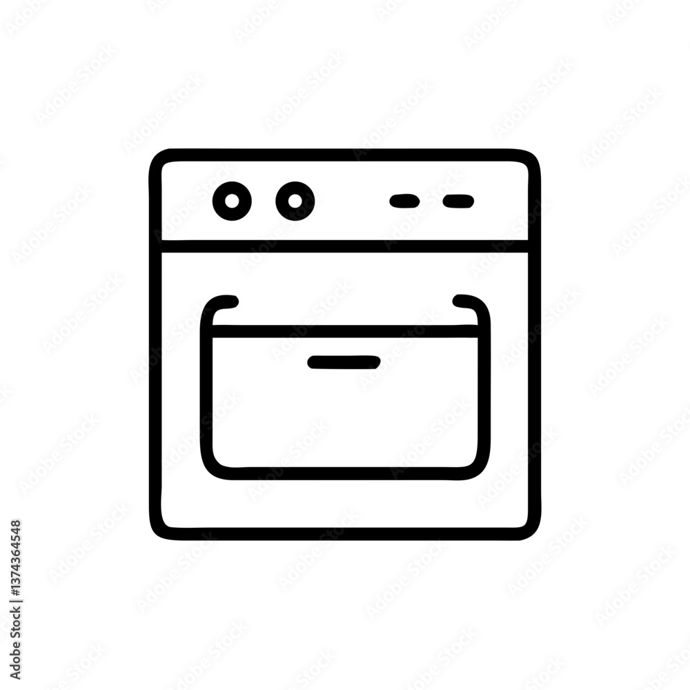 Microwave icon in simple line art style on a clear background Microwave icon in simple line art style on a clear background
