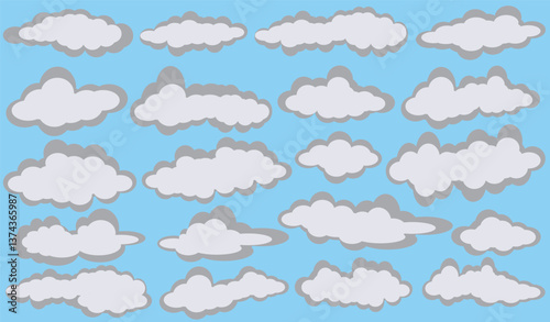 cartoon stratus cloud illustration design,comulus blue background,vector