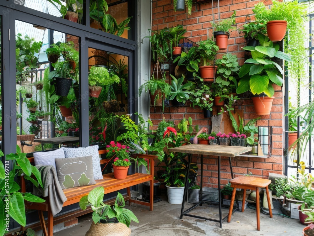 Fototapeta premium Grow your own indoor garden transform your balcony with a vertical garden concept for urban spaces