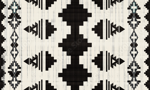 Navajo tribal vector seamless pattern. Native American ornament. Ethnic South Western decor style. Boho geometric ornament. Vector seamless pattern. Mexican blanket, rug. Woven carpet illustration