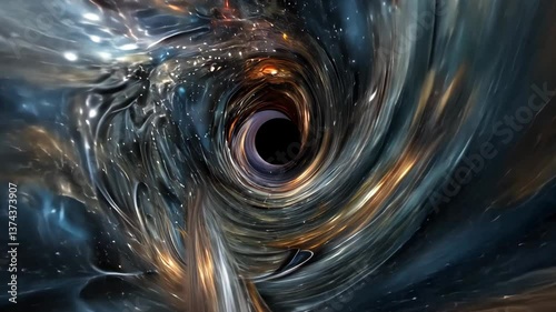 Powerful Cosmic Black Hole Surrounded by Bright Stars and Galaxies