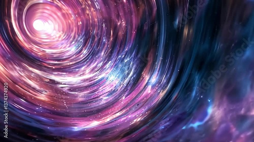 Vivid Abstract Spiral Cosmos Background with Colorful Light Effects