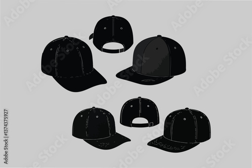 Trucker Cap Mockups: Multiple Views for Apparel Design Template Collection