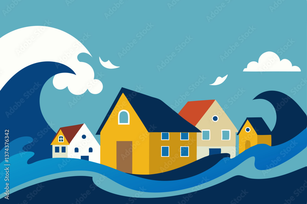 houses in the night houses in the night