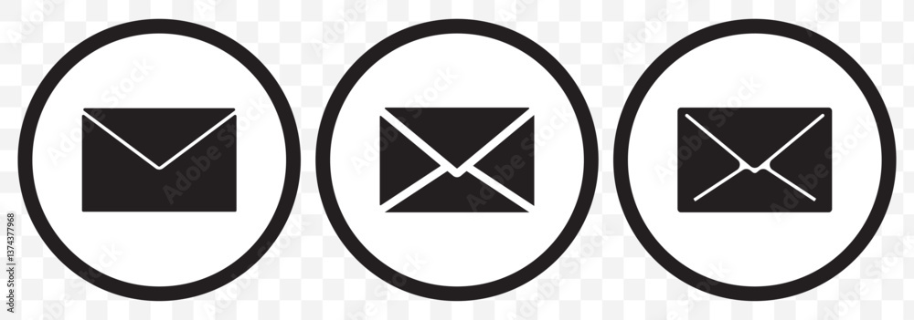 envelope icon, email message icon - Mail icon button sign, notification new message icons buttons in black Color on transparent Background. EPS 10. envelope icon, email message icon - Mail icon button sign, notification new message icons buttons in black Color on transparent Background. EPS 10.