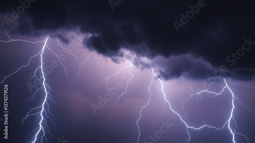 Wallpaper Mural Dramatic Thunder PNG Image with Room for Text Torontodigital.ca