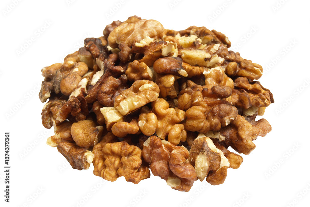 Walnuts isolated on white background