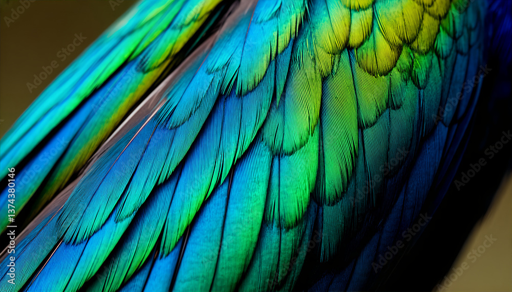 Obraz premium Close-up of Vibrant and Colorful Bird Feathers