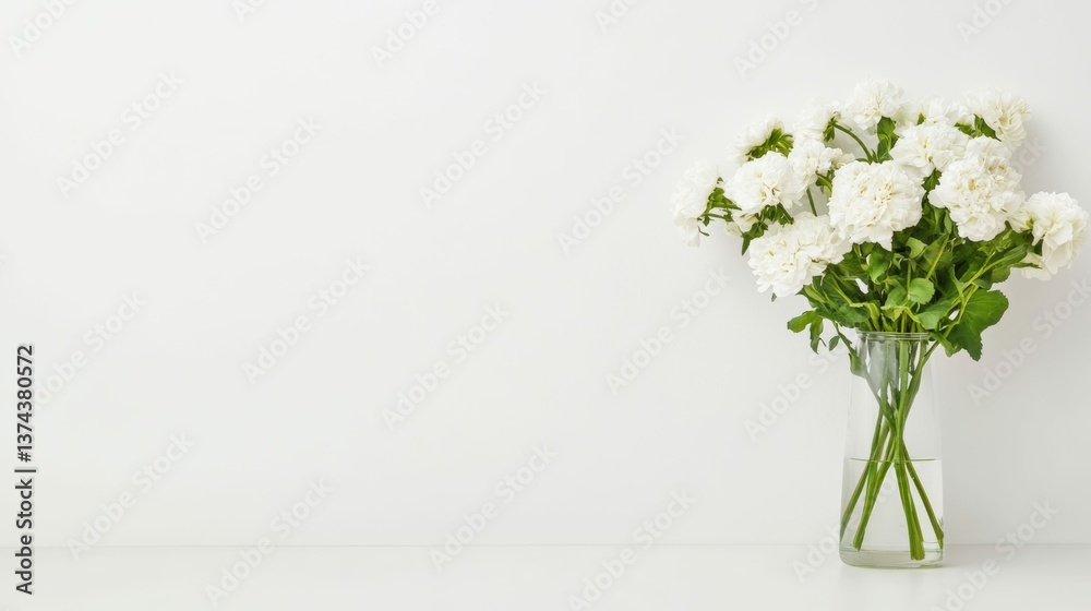 Fototapeta premium Castle panoramic view a cluster of flowers in a vase