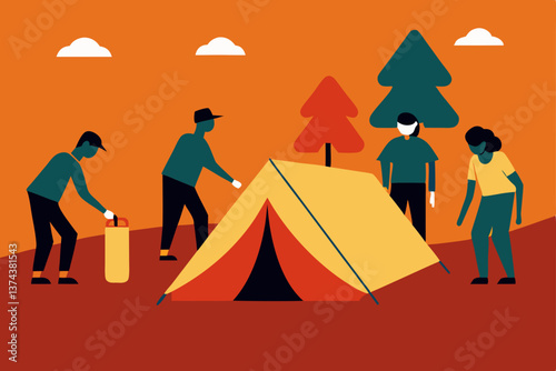 camping in the mountains