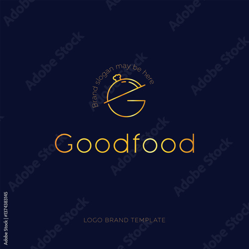 Logo Goodfood with G symbol sign brand template for restaurant business