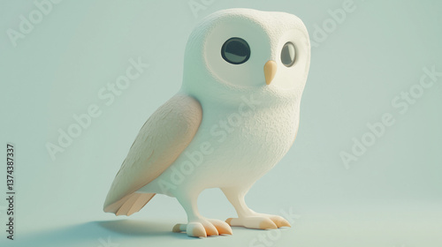 3D cute owl with oversized eyes and pastel feathers, standing in a curious pose.
A whimsical bird character symbolizing wisdom, mystery, and gentle charm.
