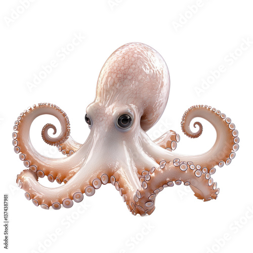 3D icon of Eledone moschata (Musky octopus) isolated on transparency background