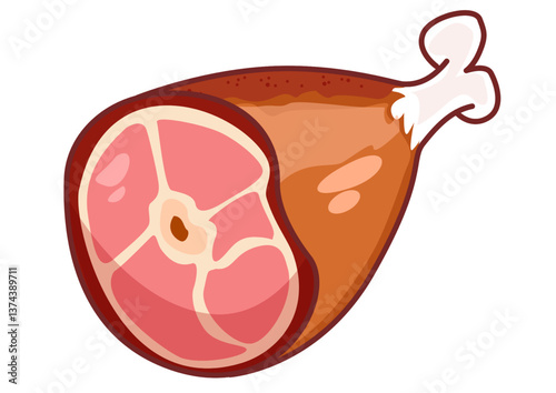 This is an Illustration of cooked ham