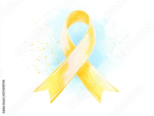 Yellow Awareness Ribbon photo