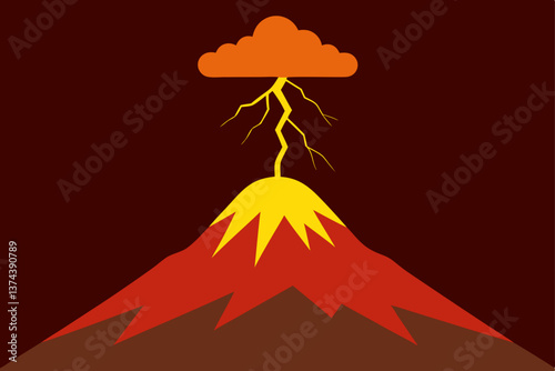 volcano eruption with volcano