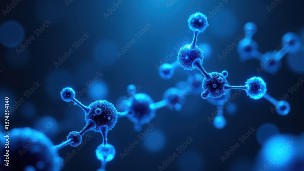 Illustration of GLP-1 peptide structure with a blue tint effect. Illustration of GLP-1 peptide structure with a blue tint effect.
