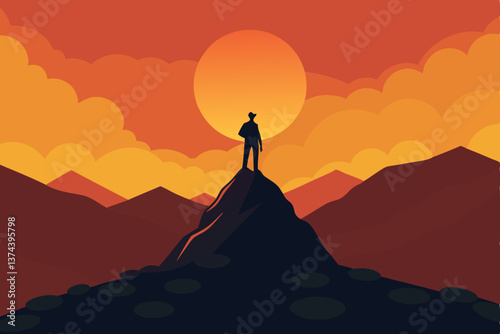 silhouette of a woman in the mountains