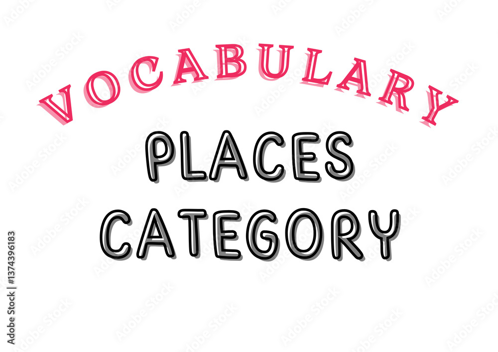 Flash Card In the category of occupations and places.Training reading and observation skills for children. Flash Card In the category of occupations and places.Training reading and observation skills for children.